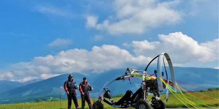 Tandem motorový paragliding s videozáznamom na Liptove
