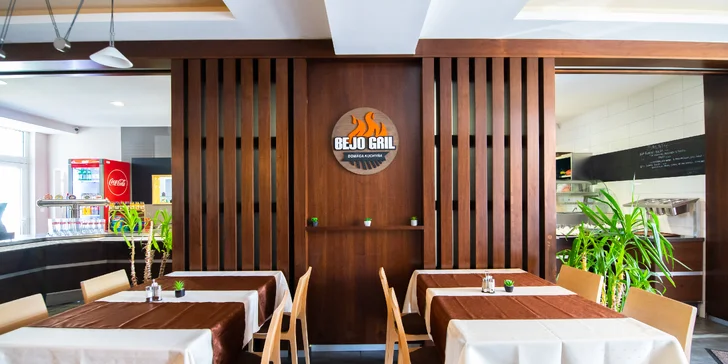 Burger menu s hranolčekmi, pivom či kofolou a kávou v Bejo Restaurant