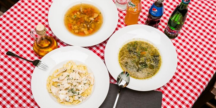 Business obedové menu s polievkou a nápojom v ORIGINALE Ristorazione Italiana