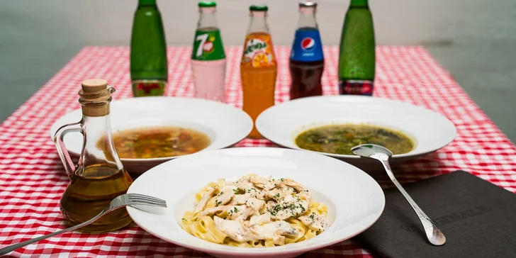 Business obedové menu s polievkou a nápojom v ORIGINALE Ristorazione Italiana