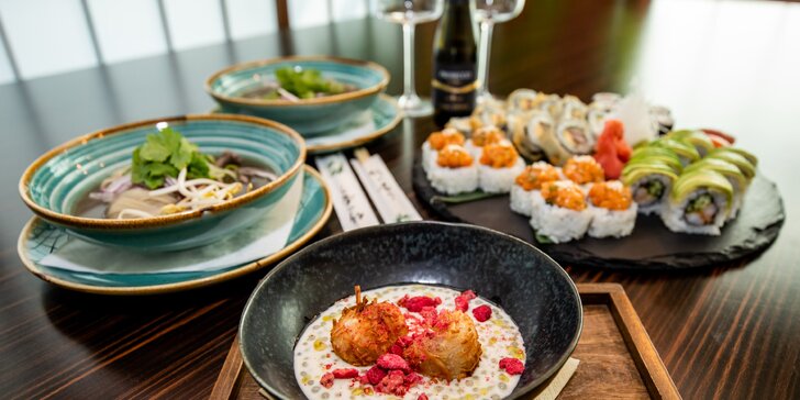 Letný sushi set alebo luxusné ázijské 3-chodové menu pre dvoch v reštaurácii SUSHIHANIL
