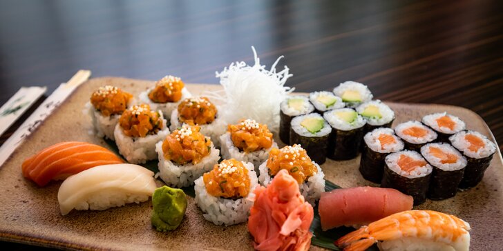 Letný sushi set alebo luxusné ázijské 3-chodové menu pre dvoch v reštaurácii SUSHIHANIL
