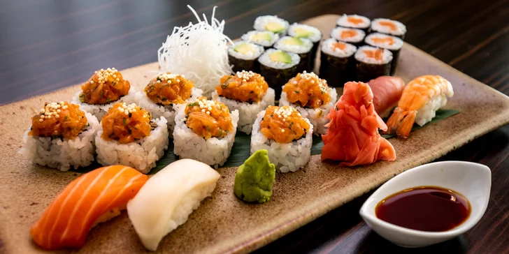Letný sushi set alebo luxusné ázijské 3-chodové menu pre dvoch v reštaurácii SUSHIHANIL