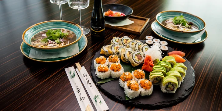 Letný sushi set alebo luxusné ázijské 3-chodové menu pre dvoch v reštaurácii SUSHIHANIL