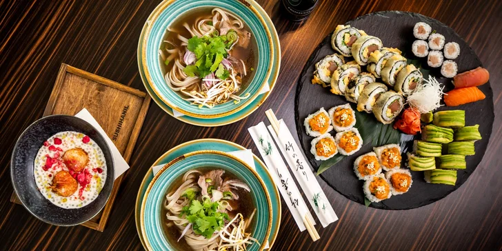 Letný sushi set alebo luxusné ázijské 3-chodové menu pre dvoch v reštaurácii SUSHIHANIL