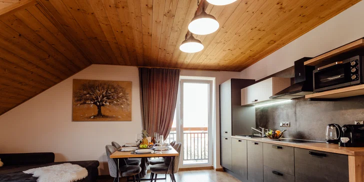 Luxusný pobyt v úplne nových apartmánoch v blízkosti Jasnej s vírivkou a wellness