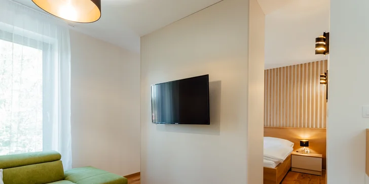 Pobyt v nových, luxusne zariadených apartmánoch v Nízkych Tatrách s každodenným vstupom do privátneho wellness