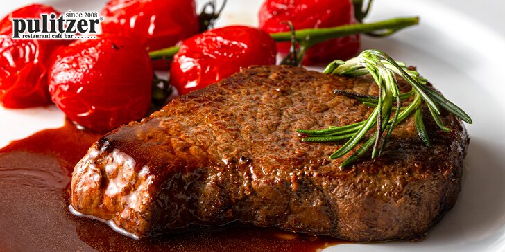 Letný špeciál: 250g Milánsky hovädzí steak s prílohou a hovädzou polievkou v Pulitzeri