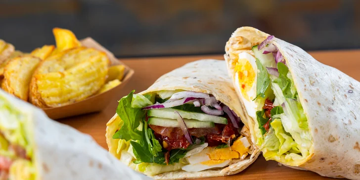 Wrapy v STATION baguette & cafe s nápojom a snackom, v ponuke až 15 druhov