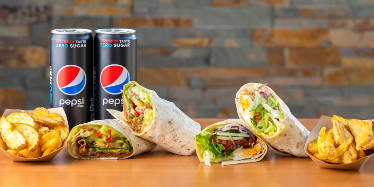 Wrapy v STATION baguette & cafe s nápojom a snackom, v ponuke až 15 druhov