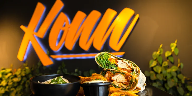 Chrumkavý kurací KONN wrap s prílohami aj limonádou