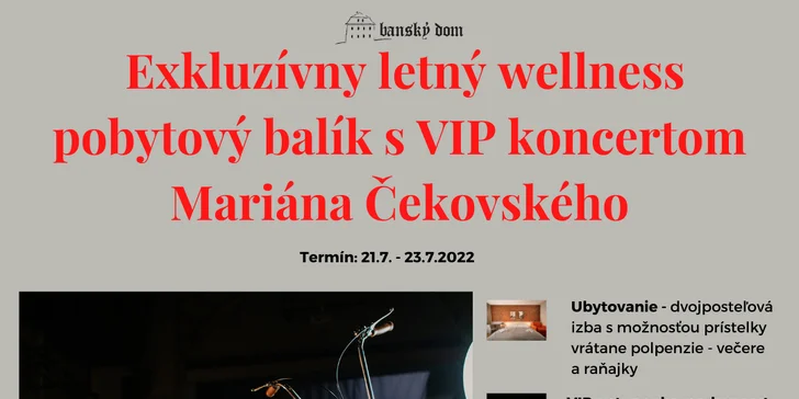 Wellness pobyt v špičkovom penzióne Banský dom*** v Štiavnických vrchoch
