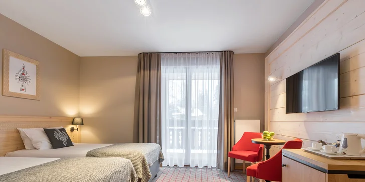Príjemný oddych v Zakopanom: moderný hotel s komfortnými izbami, raňajkami či polpenziou