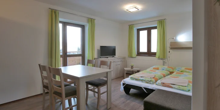 Príjemný pobyt v očarujúcej prírode Jasnej: apartmány s kuchyňou aj balkónom pre 5 osôb