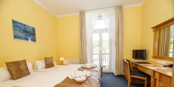 Relaxačný 4* pobyt v centre Karlových Varov: raňajky, polpenzia, wellness aj zľava na procedúry