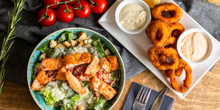 Morské dvojchodové menu s krevetami, kalamármi či lososom