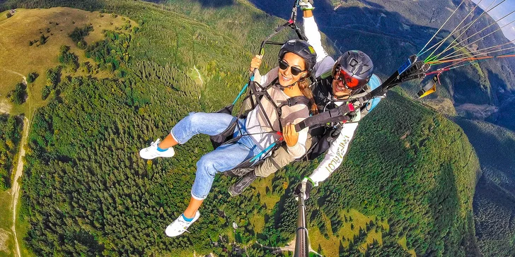 Tandemový paragliding s kvalitným videom a fotografiami