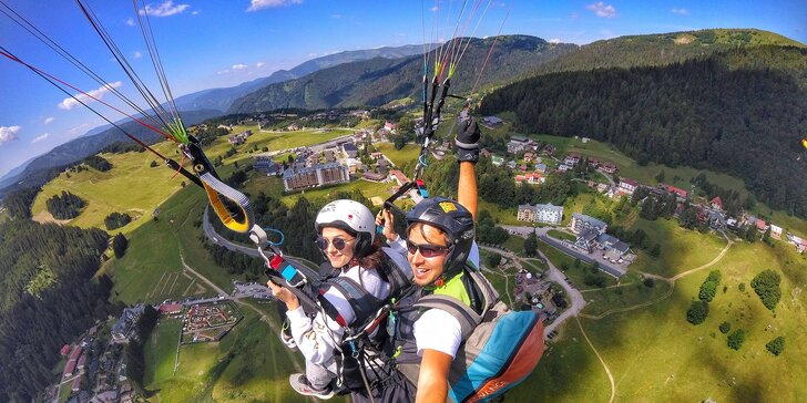Tandemový paragliding s kvalitným videom a fotografiami