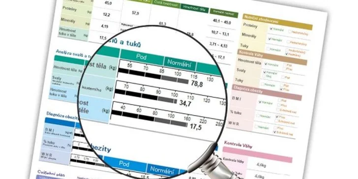 Vyšetrenie metabolizmu InBody a týždňový vzorový jedálniček