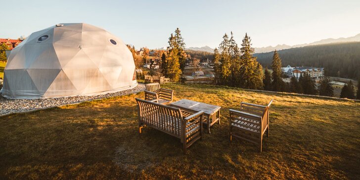 Luxusné netradičné ubytovanie v kupole Tatra Glamp s panoramatickým výhľadom