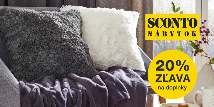 20% zľava na doplnky v predajniach aj na e-shope Sconto