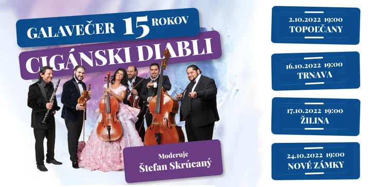 Vstupenky na Galavečer 15 rokov Cigánski Diabli