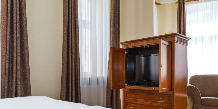 4* pobyt v centre Karlových Varov: raňajky alebo polpenzia, wellness, procedúry aj vstup do múzea či Saunie