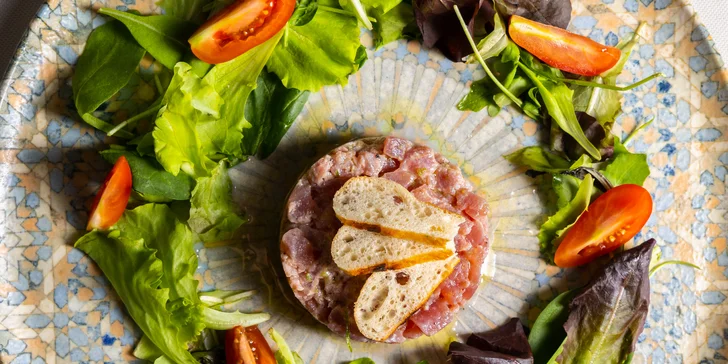 3-chodové degustačné menu s mäsom alebo morskými plodmi