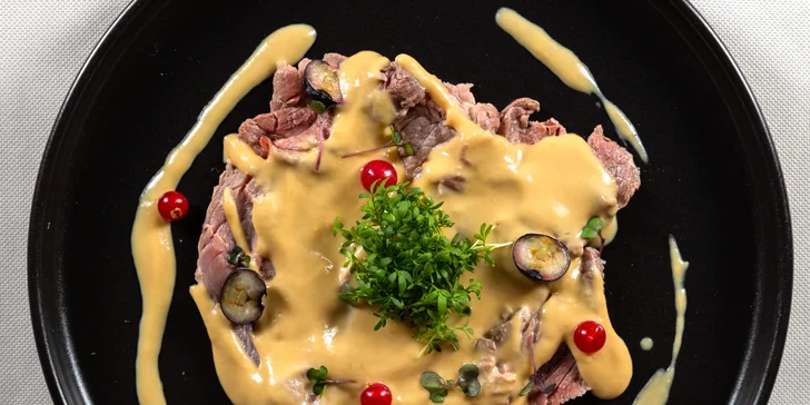 3-chodové degustačné menu s mäsom alebo morskými plodmi