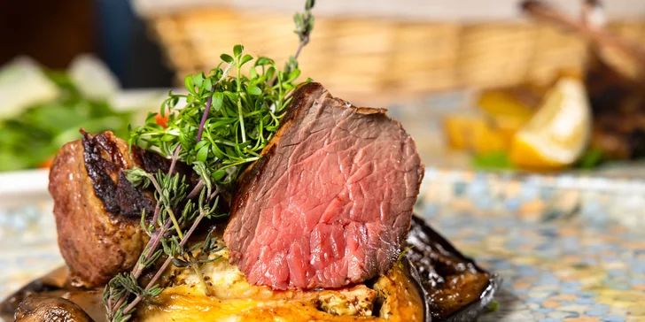 3-chodové degustačné menu s mäsom alebo morskými plodmi
