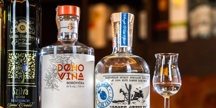 Degustácia lahodných ovocných destilátov a borovičky Karpatský balík
