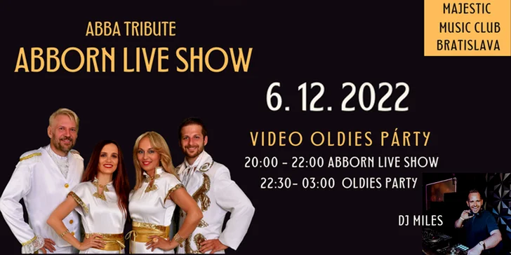 Abba Tribute: Vstupenky na koncert revivalovej skupiny Abborn