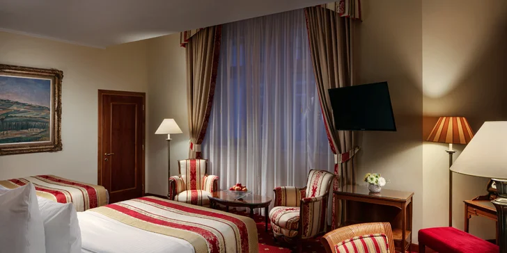 Luxusný hotel pri Václavskom námestí: izba Deluxe, raňajky, parkovanie aj neskorý check-out