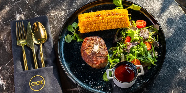 Clique v Eurovei: Šťavnatý steak z hovädzej sviečkovice s prílohami a omáčkou