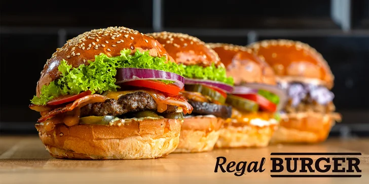 Fantastické Regal Burger Combo s hranolčekmi a nápojom – 8 druhov!