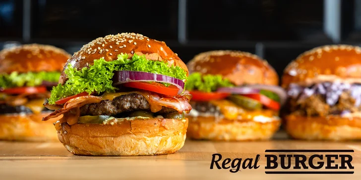 Fantastické Regal Burger Combo s hranolčekmi a nápojom – 8 druhov!