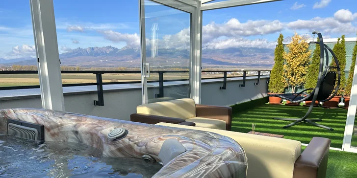Romantický pobyt s neobmedzeným privátnym wellness a panoramatickým výhľadom na Tatry