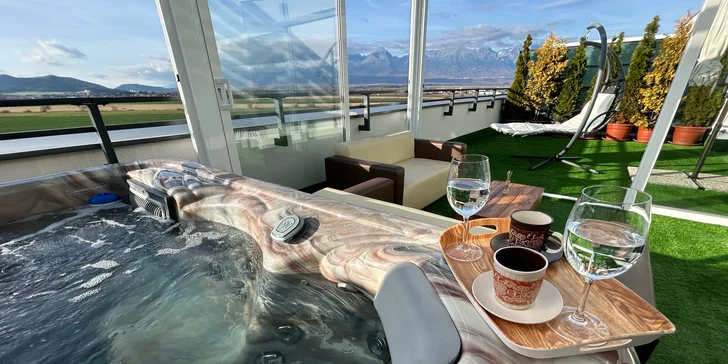 Romantický pobyt s neobmedzeným privátnym wellness a panoramatickým výhľadom na Tatry