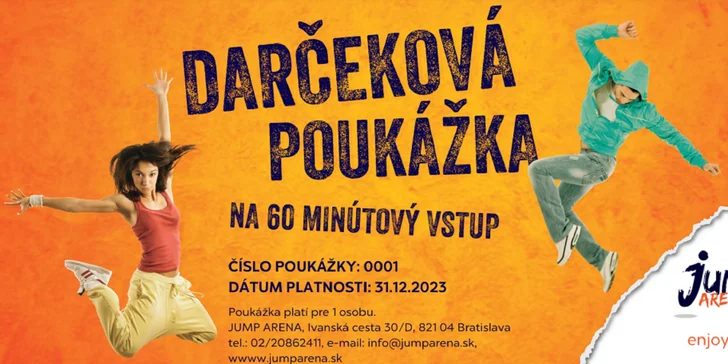 Nespútaná zábava pre deti i dospelých: permanentka či darčeková poukážka na vstup do JUMP ARENA
