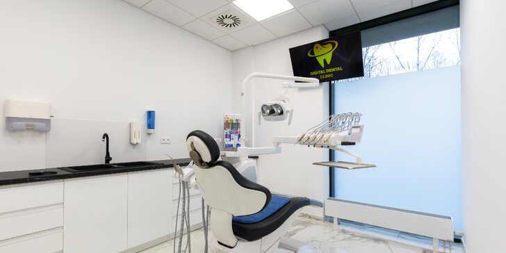 Digital Dental Clinic: vstupné vyšetrenie, dentálna hygiena, bielenie zubov alebo zľava na neviditeľný strojček