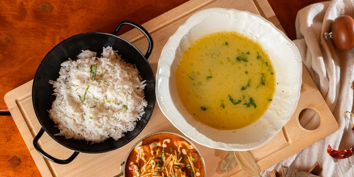 Autentická indická večera: Panner butter alebo kuracia tikka masala, Butter Chicken, vegetariánske, mäsové aj degustačné menu
