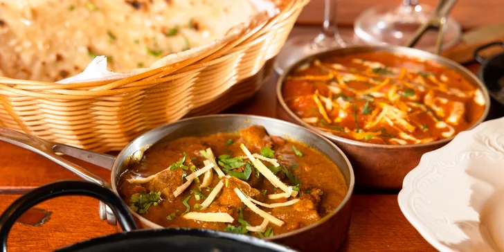 Autentická indická večera: Panner butter alebo kuracia tikka masala, Butter Chicken, vegetariánske, mäsové aj degustačné menu