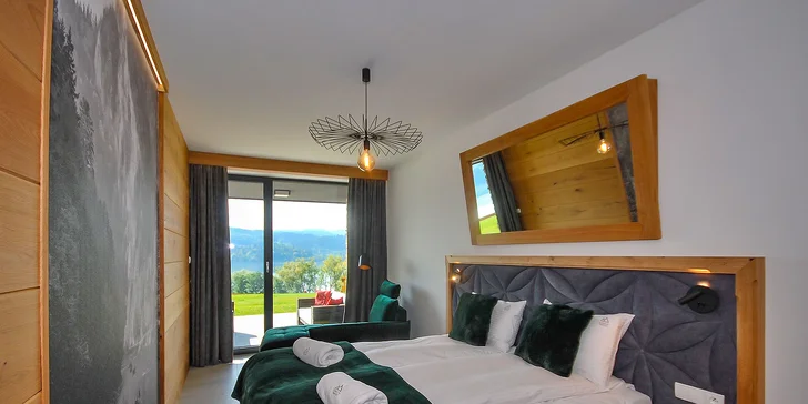 Luxusné apartmány s výhľadom na Čorštýnske jazero: sauna na izbe, požičanie bicyklov zdarma