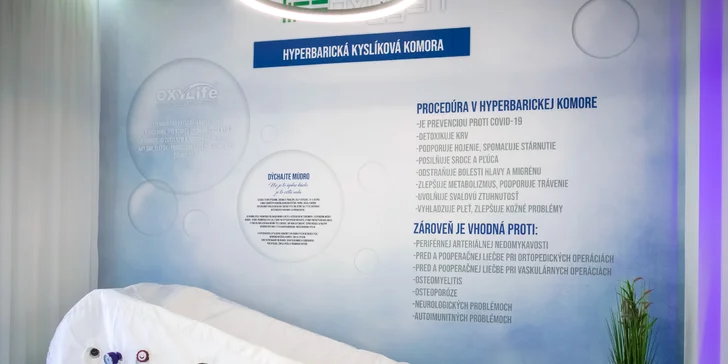 Regeneračný pobyt v hyperbarickej kyslíkovej komore v LIFEoxygen Žilina