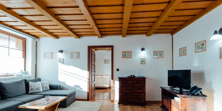 Pobyt v krásnom prostredí Veľkej Fatry len 3 km od Vlkolínca: apartmány a drevenice s kuchyňou, terasou a príjemným wellness