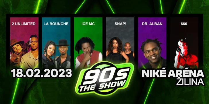 90s THE SHOW: Dr. Alban, 2 Unilimited a ďalšie svetové hviezdy 90-tych rokov v Žiline