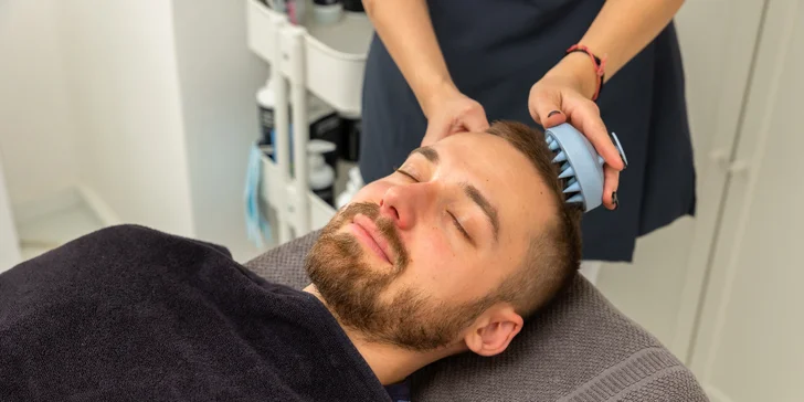 Pánske hĺbkové ošetrenie pleti s masážou hlavy v Be beauty