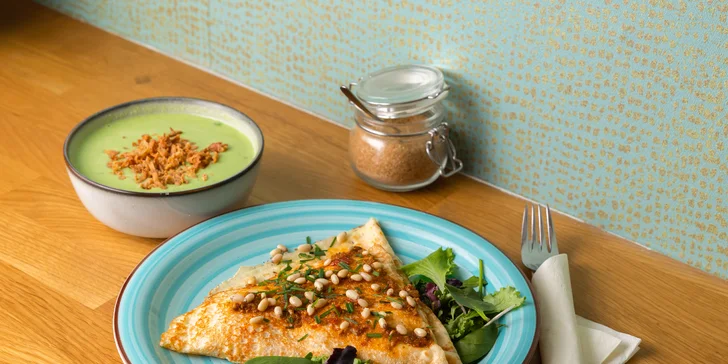 Sladká či slaná wafla/palacinka: v ponuke aj ako menu s polievkou