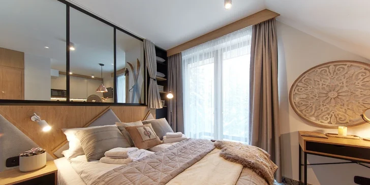 Štýlové apartmány v Zakopanom s výhľadom na Tatry, hneď pri malom lyžiarskom stredisku