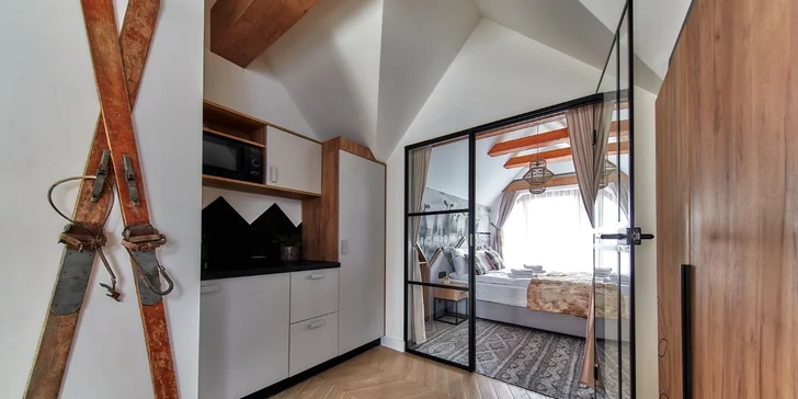 Štýlové apartmány v Zakopanom s výhľadom na Tatry, hneď pri malom lyžiarskom stredisku